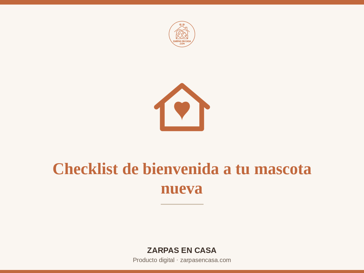 Checklist de Bienvenida a tu Mascota Nueva